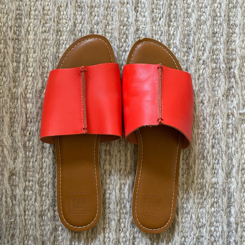 Florescent red/orange slips, size 8